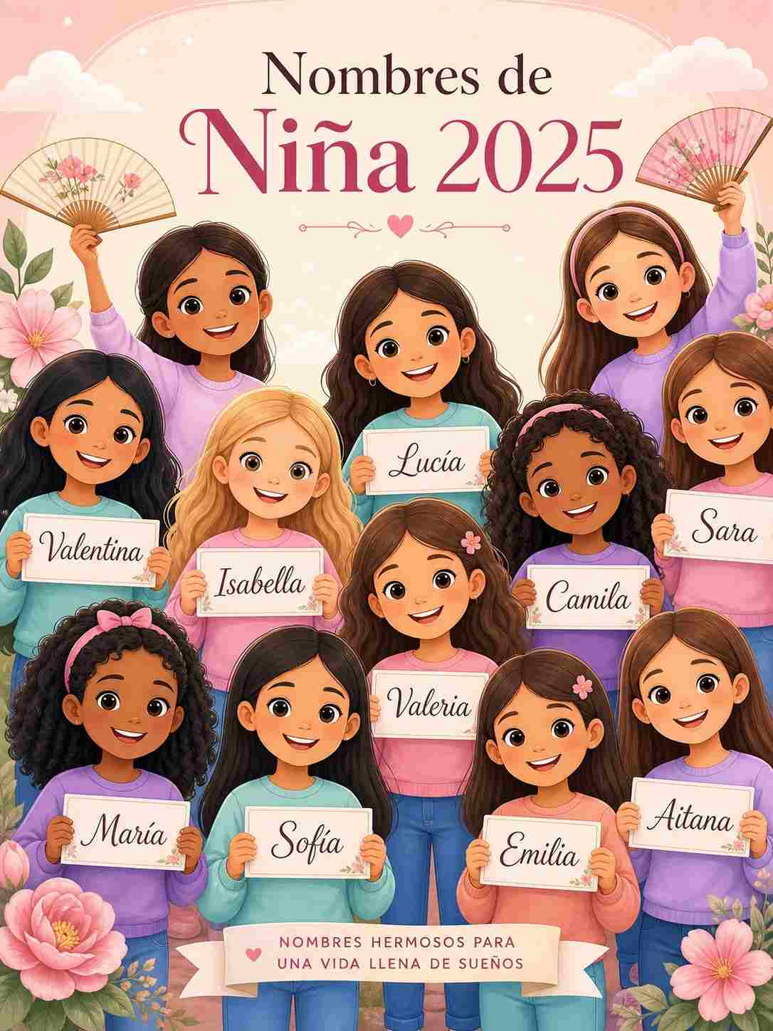 20 nombres de niña modernos y bonitos en español para 2025