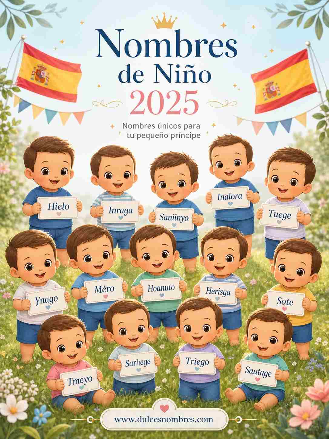 15 nombres de niño en español para 2025